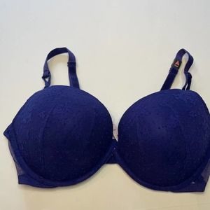 Blue Victoria's Secret Sexy Tee Lace Push-Up Bra NWT New 40DD